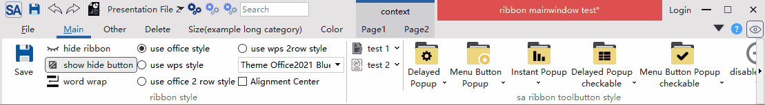 SARibbon minimize mode