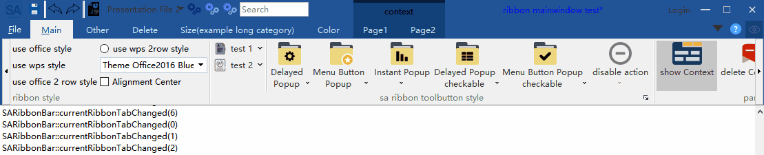 SARibbon multiple ribbon button styles